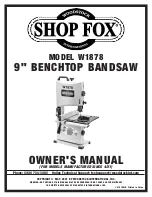 Shop fox W1878 Owner'S Manual preview