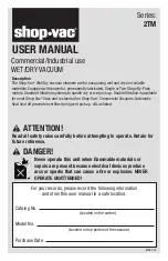 Preview for 1 page of Shop-Vac 2TM Series User Manual