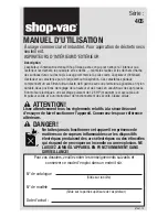 Предварительный просмотр 9 страницы Shop-Vac 405 SERIES User Manual