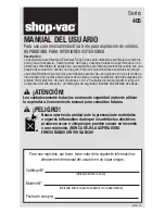 Предварительный просмотр 17 страницы Shop-Vac 405 SERIES User Manual