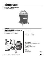 Preview for 1 page of Shop-Vac 90L Series Manual