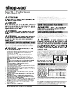 Preview for 2 page of Shop-Vac 90L Series Manual