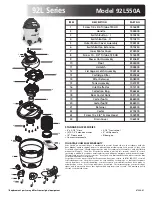 Shop-Vac 92L550A Specification предпросмотр