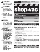 Предварительный просмотр 1 страницы Shop-Vac AM425 User Manual