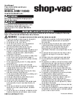 Preview for 1 page of Shop-Vac BMB110040 User Manual