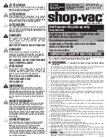 Preview for 1 page of Shop-Vac CAV150 User Manual