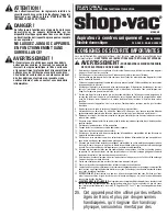 Предварительный просмотр 12 страницы Shop-Vac CAV850 User Manual