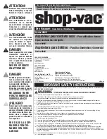 Предварительный просмотр 1 страницы Shop-Vac H96V SERIES User Manual