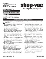 Preview for 1 page of Shop-Vac P16-SQ18 User Manual