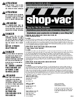 Предварительный просмотр 1 страницы Shop-Vac SERIES 586 User Manual