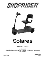 Preview for 1 page of Shoprider Solares FS777 User Manual