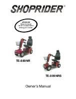 Shoprider TE-889NR Owner'S Manual preview