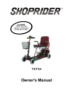 Предварительный просмотр 1 страницы Shoprider TE-FS4 Owner'S Manual