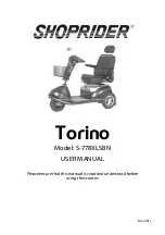 Shoprider Torino S-778XLSBN User Manual preview