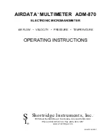 Preview for 1 page of Shortridge Instruments Airdata ADM-870 Operating Instructions Manual