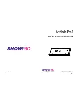 Preview for 1 page of ShowPro ARTNODE PRO 8 User Manual