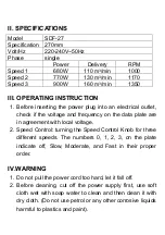 Предварительный просмотр 3 страницы Shuangdie SDF-27 Instruction Manual