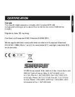 Предварительный просмотр 9 страницы Shure 27EU3222B Instructions Manual