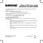 Preview for 1 page of Shure A15BT User Manual