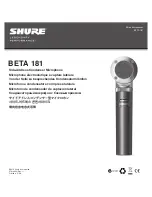 Предварительный просмотр 1 страницы Shure BETA 181 Manual