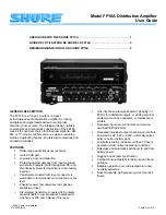 Предварительный просмотр 1 страницы Shure FP16A User Manual