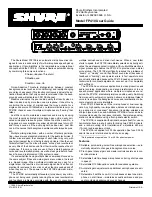 Preview for 1 page of Shure FP410 User Manual
