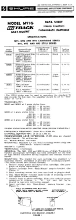 Предварительный просмотр 1 страницы Shure Hi-TRACK M91 Series User Manual