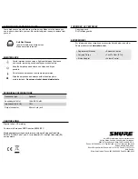 Preview for 2 page of Shure I2c-m User Manual