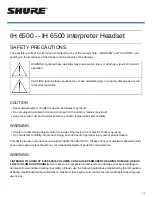 Shure IH 6500 Manual preview