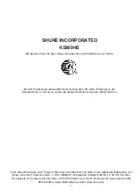 Preview for 13 page of Shure KSM9 User Manual