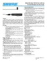 Shure Microflex MX100 Series User Manual preview