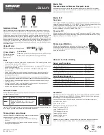 Предварительный просмотр 21 страницы Shure MX150/C User Manual