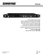 Предварительный просмотр 1 страницы Shure PA421A User Manual