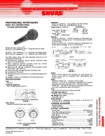 Shure PE15H-LC Specifications preview