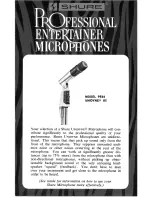 Preview for 1 page of Shure PE54 Unidyne III User Manual