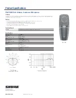 Preview for 1 page of Shure PG27-USB Product Specifications