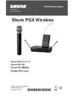 Shure PGX Wireless System Quick Start Manual preview