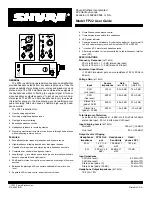 Предварительный просмотр 1 страницы Shure (R) FP22 User Manual