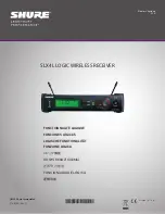 Preview for 1 page of Shure SLX4L User Manual