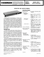 Предварительный просмотр 1 страницы Shure SR107 Datasheet