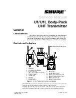 Предварительный просмотр 3 страницы Shure U1 Service Manual