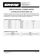 Preview for 1 page of Shure U4D Service Manual