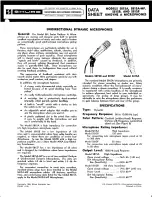 Shure Unidyne A 581SA Datasheet preview