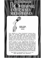 Preview for 1 page of Shure Unisphere I PE566 User Manual