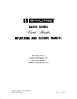 Предварительный просмотр 1 страницы Shure VA302 SERIES Operating And Service Manual