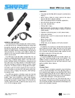 Предварительный просмотр 1 страницы Shure VP88 User Manual