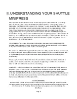 Preview for 8 page of Shuttle MiniPress Owner'S Manual