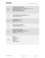 Preview for 5 page of Shuttle Prima XPC Barebone SX38P2 Pro Specifications