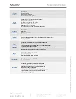 Preview for 9 page of Shuttle X50v3 Product Specifications