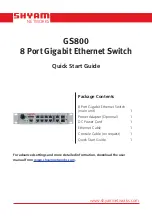 Предварительный просмотр 1 страницы SHYAM Networks GS800 Series Quick Start Manual